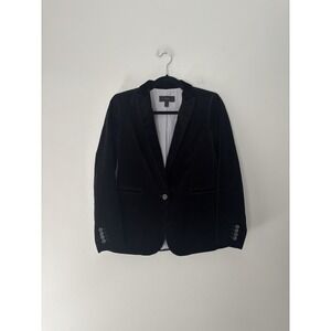 J.CREW‎ Parke Blazer Black Velvet Size 2 G91091 Holiday Winter